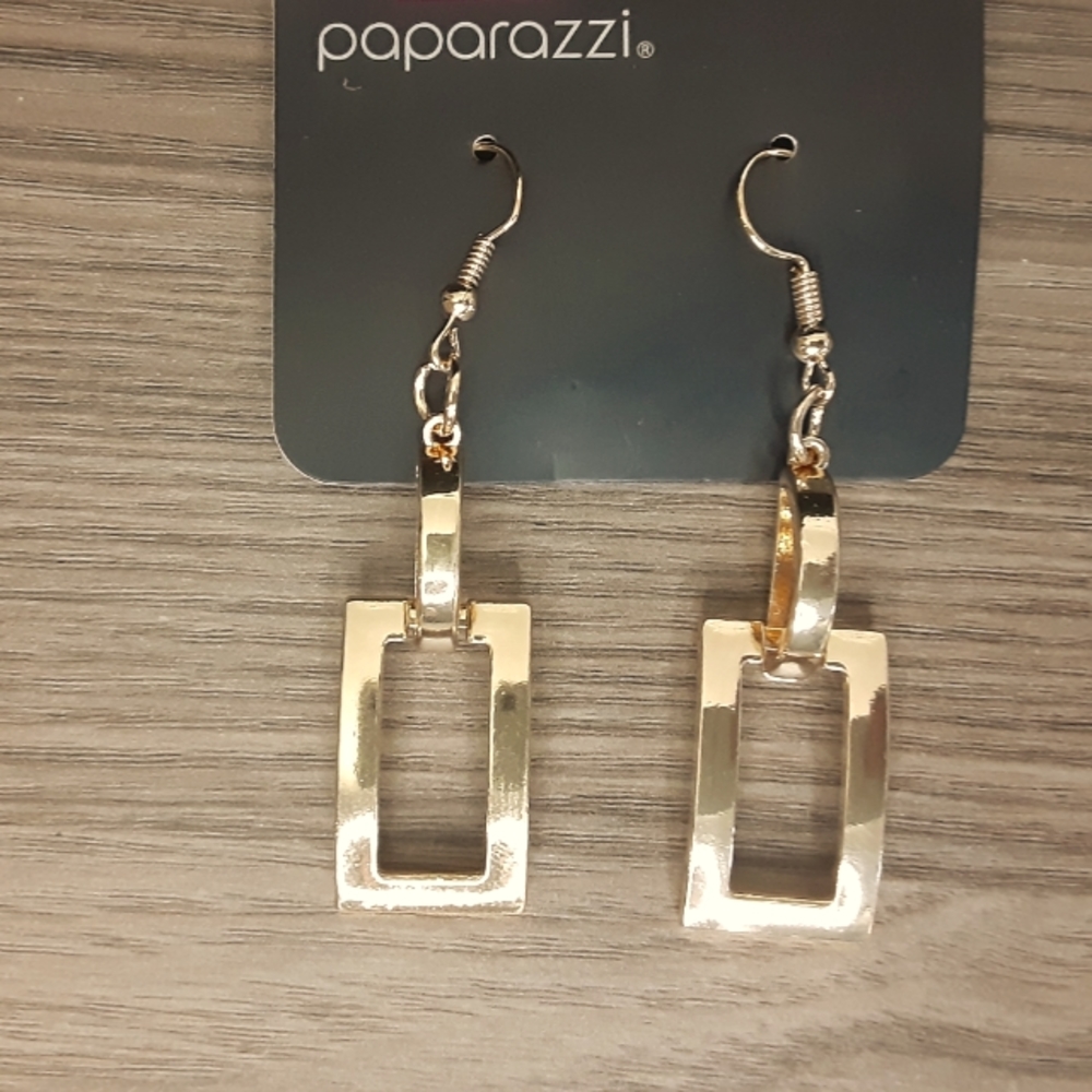 Blazing Buckles Gold Earrings